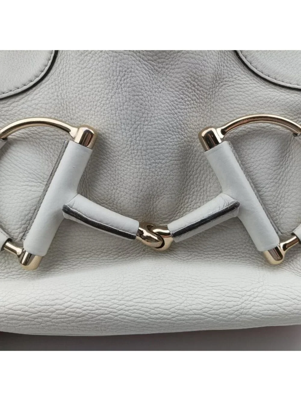 Gucci Heritage Horsebit Hobo White Leather
